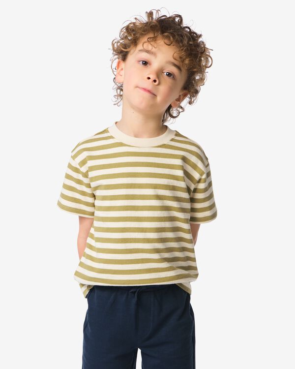 Kinder-T-Shirt mit Streifenmuster olivgr&uuml;n olivgr&uuml;n - 30713403OLIVE - HEMA