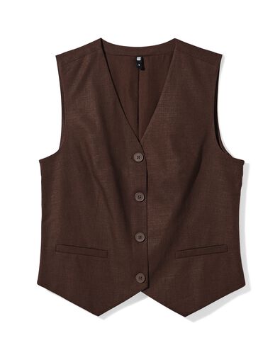 damesgilet Isla donkerbruin donkerbruin - 36208650DARKBROWN - HEMA
