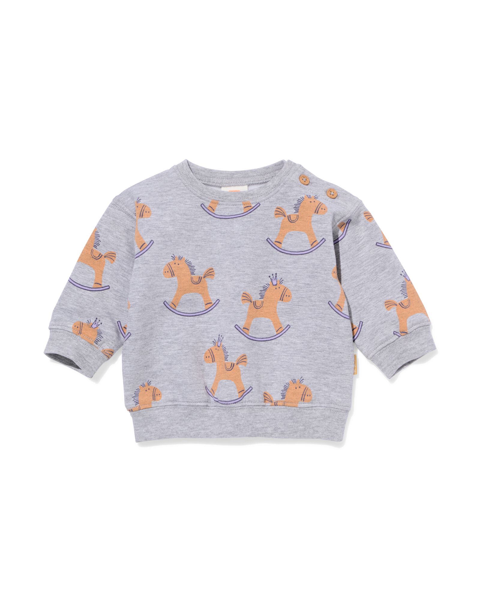 pull chevaux nouveau-n&eacute; gris chin&eacute; gris chin&eacute; - 33426220GREYMELANGE - HEMA