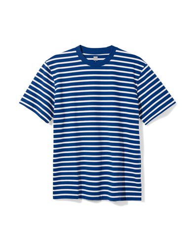 Herren-T-Shirt Elias Relaxed Fit gestreift blau blau - 2129840BLUE - HEMA