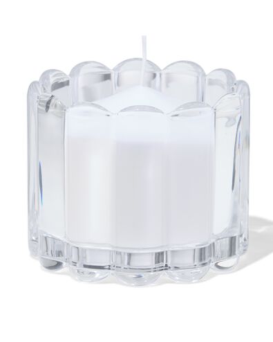 verre pour bougie parfum&eacute;e ⌀12x10cm nervur&eacute; transparent - 13507548 - HEMA