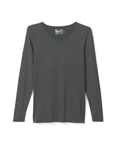 dames temptech T-shirt lange mouw grijsmelange grijsmelange - 1000022109 - HEMA