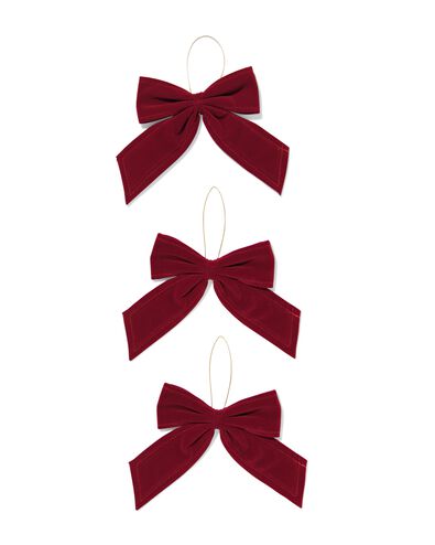 Weihnachtsanhänger, 24 cm, Schleifen, rot - 3 Stück - 25101466 - HEMA