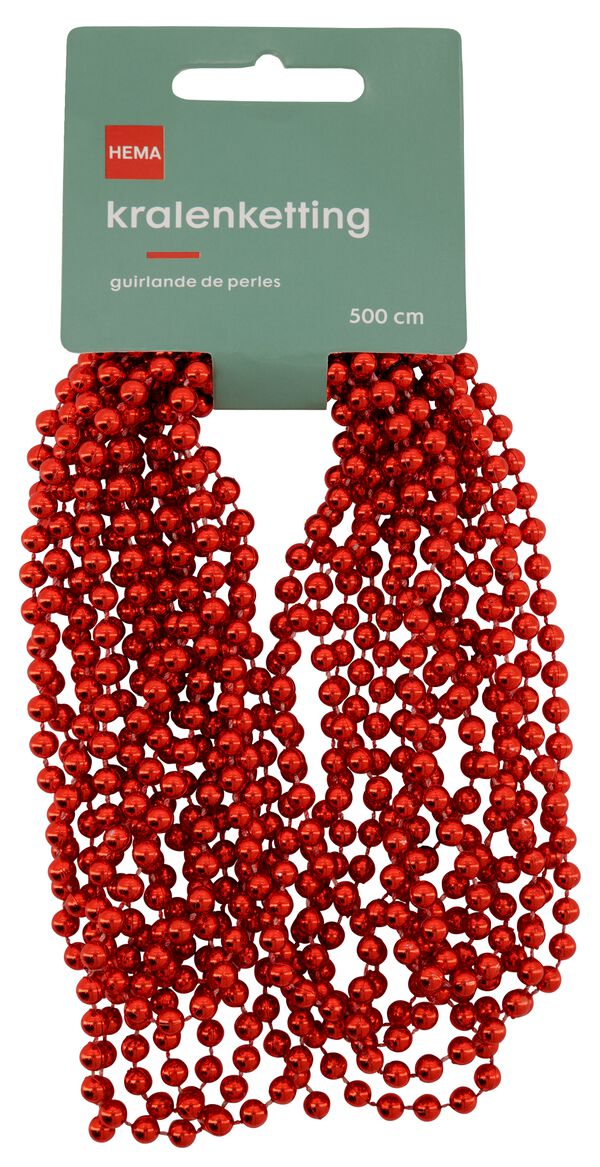 collier de perles 5 m rouge - 25150075 - HEMA