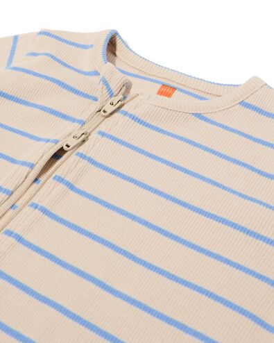 Newborn mitwachsender Strampler, gestreift ecru ecru - 33440520ECRU - HEMA