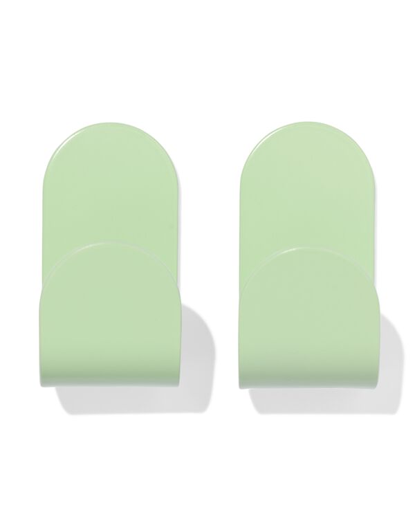 plakhaken 2.5x5cm rvs groen - 2 stuks - 80300184 - HEMA