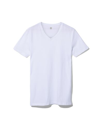 2 t-shirts homme regular fit col en v extra long blanc L - 34277085 - HEMA