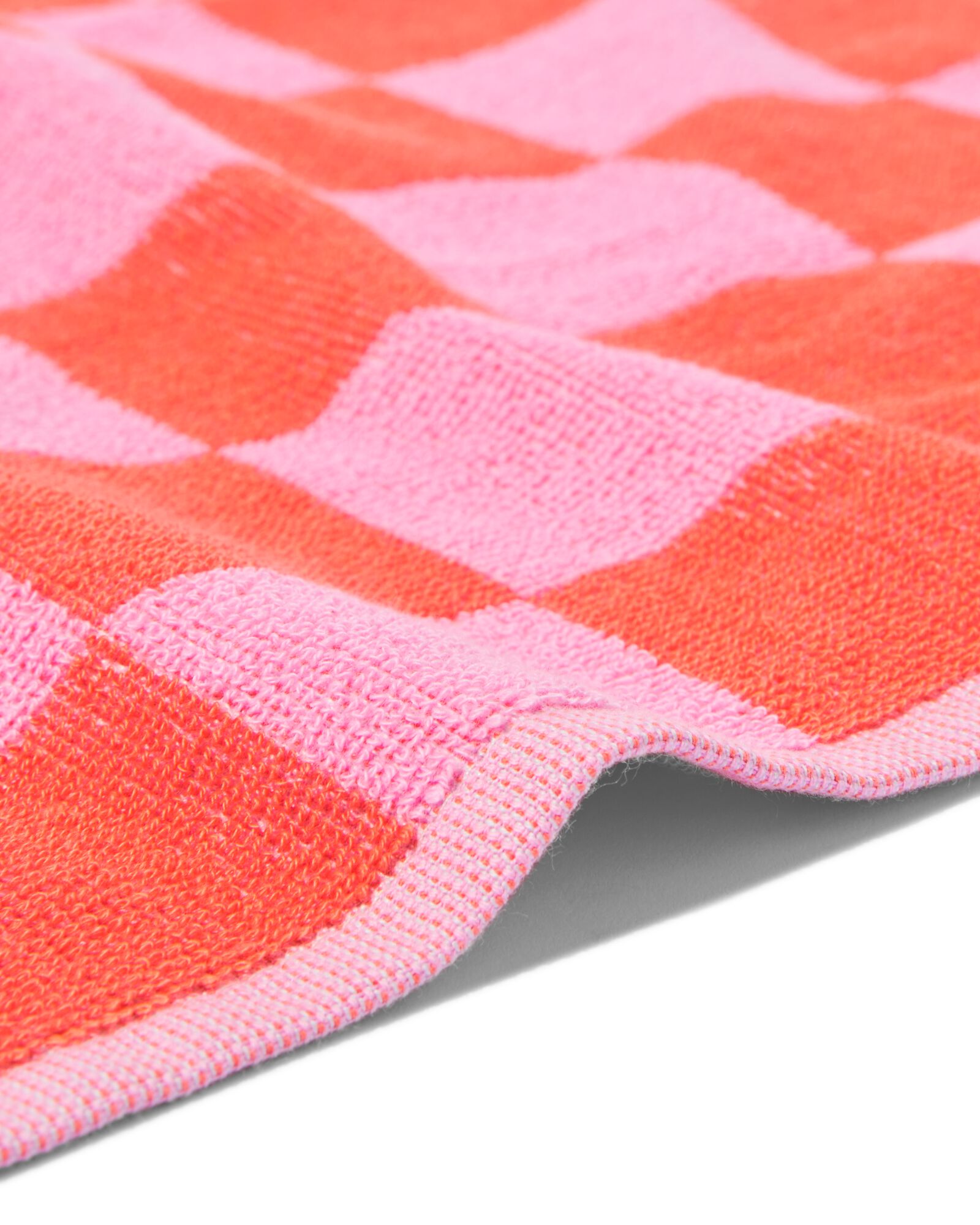 keukendoek 50x50cm katoen ruiten roze - 5440009 - HEMA