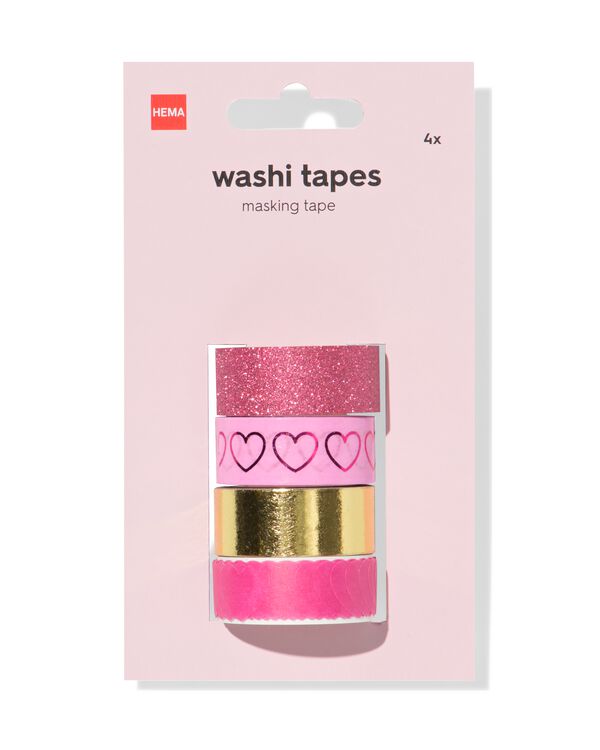 washi tape c&oelig;urs - 4 pi&egrave;ces - 14100249 - HEMA