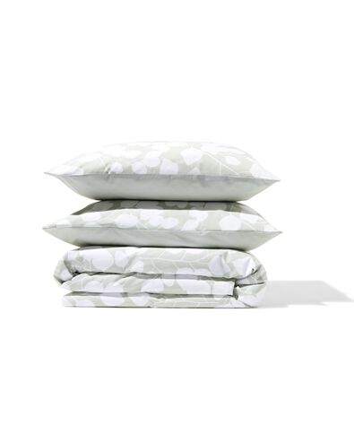 housse de couette 200x200/220cm en coton doux &agrave; motif feuilles vertes - 5790201 - HEMA