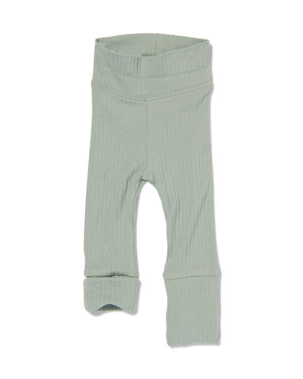 newborn meegroei legging rib met bamboe groen groen - 1000031976 - HEMA