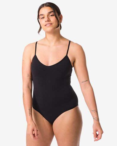 figurfreundlicher Damenbody, Baumwolle schwarz schwarz - 21510234BLACK - HEMA