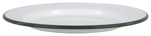 Emailleteller, weiß/grün, Ø 22 cm - 41820167 - HEMA