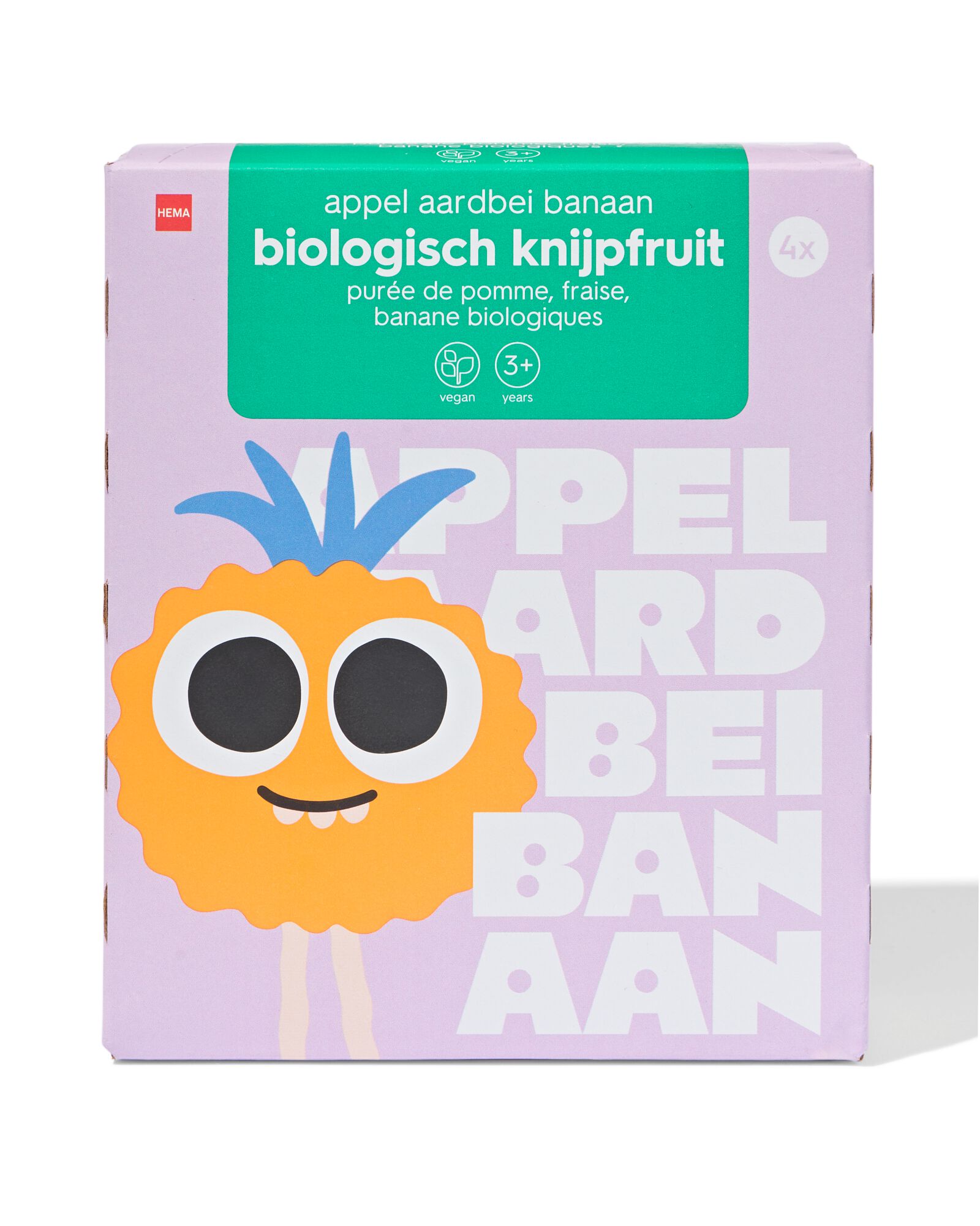 knijpfruit aardbei-appel-banaan 4x90g - 10250044 - HEMA