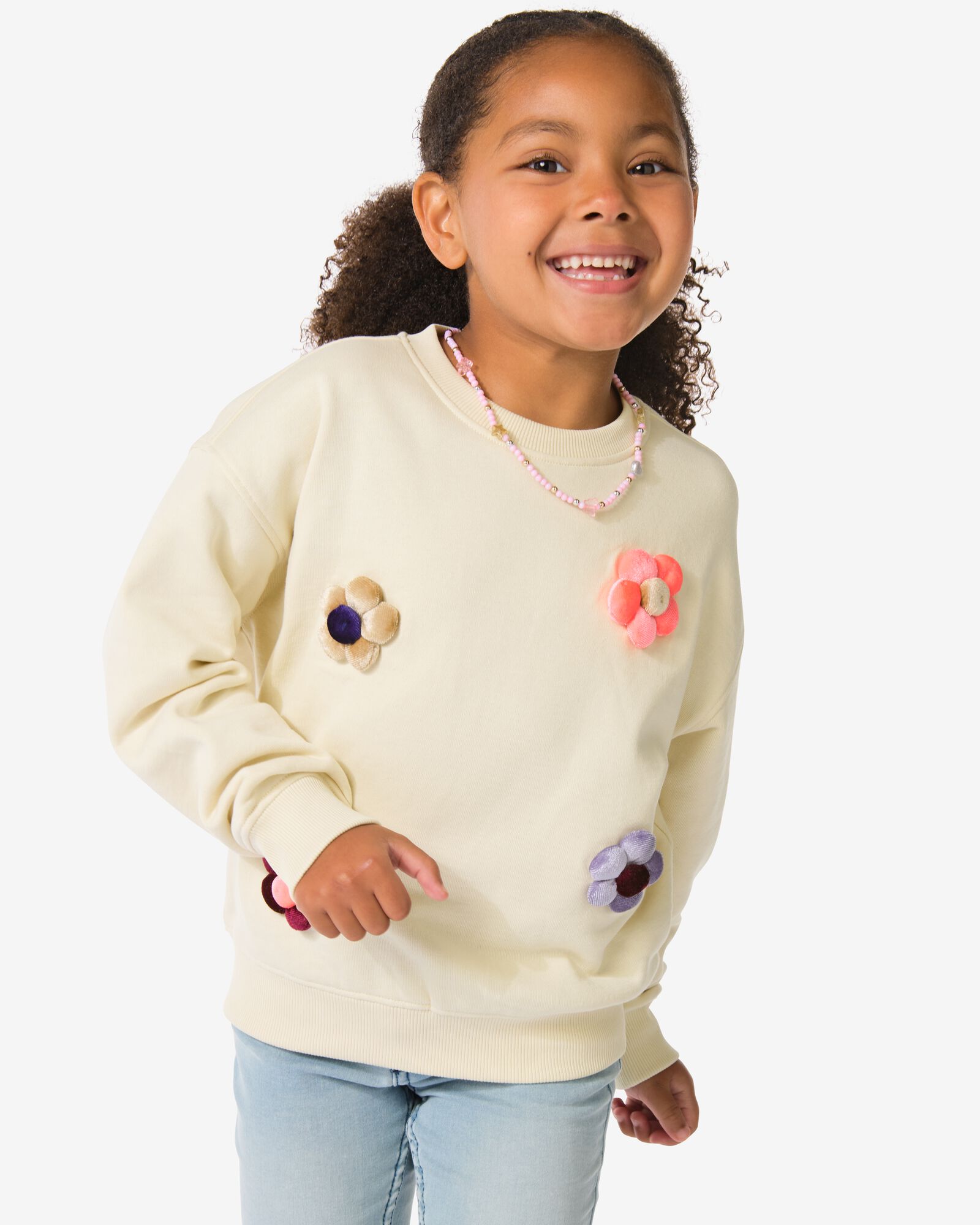 Kindersweater, Blumen ecru ecru - 30836046ECRU - HEMA