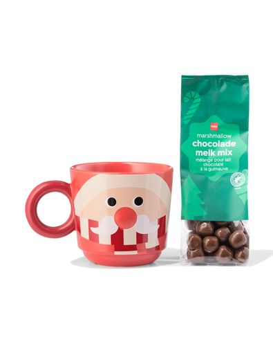 kerstman mok met marshmallow chocolademix 50g - 24562501 - HEMA