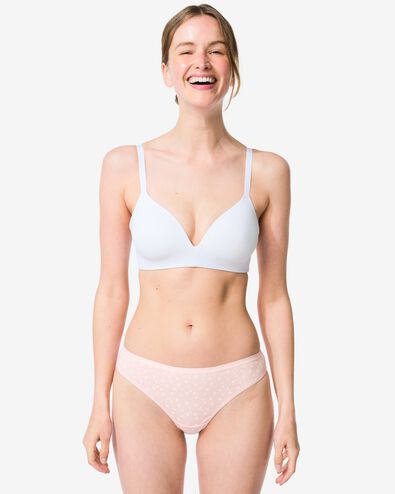 strings femme coton fleurs - lot de 2 rose p&acirc;le rose p&acirc;le - 19602335LIGHTPINK - HEMA