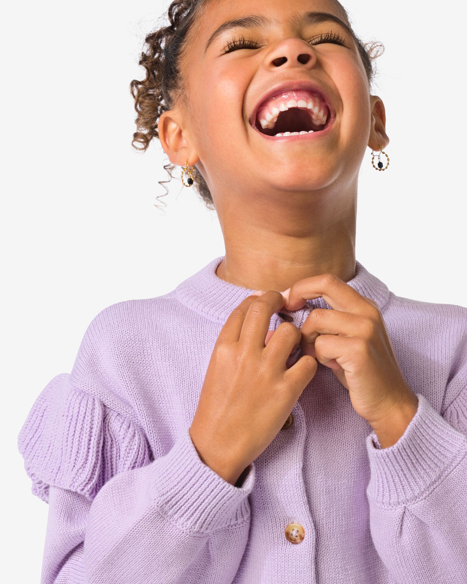 cardigan enfant grosse maille  lilas - 30838006LILAC - HEMA