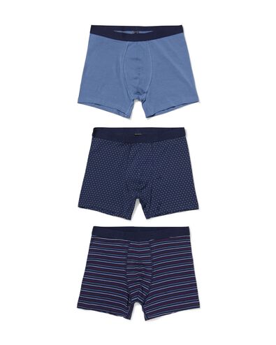 boxers courts homme - 3 pièces bleu foncé bleu foncé - 19168390DARKBLUE - HEMA