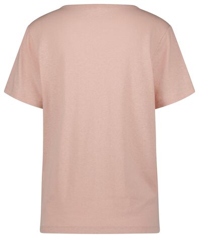 Damen-T-Shirt Car, Leinen/Baumwolle rosa - 1000027993 - HEMA