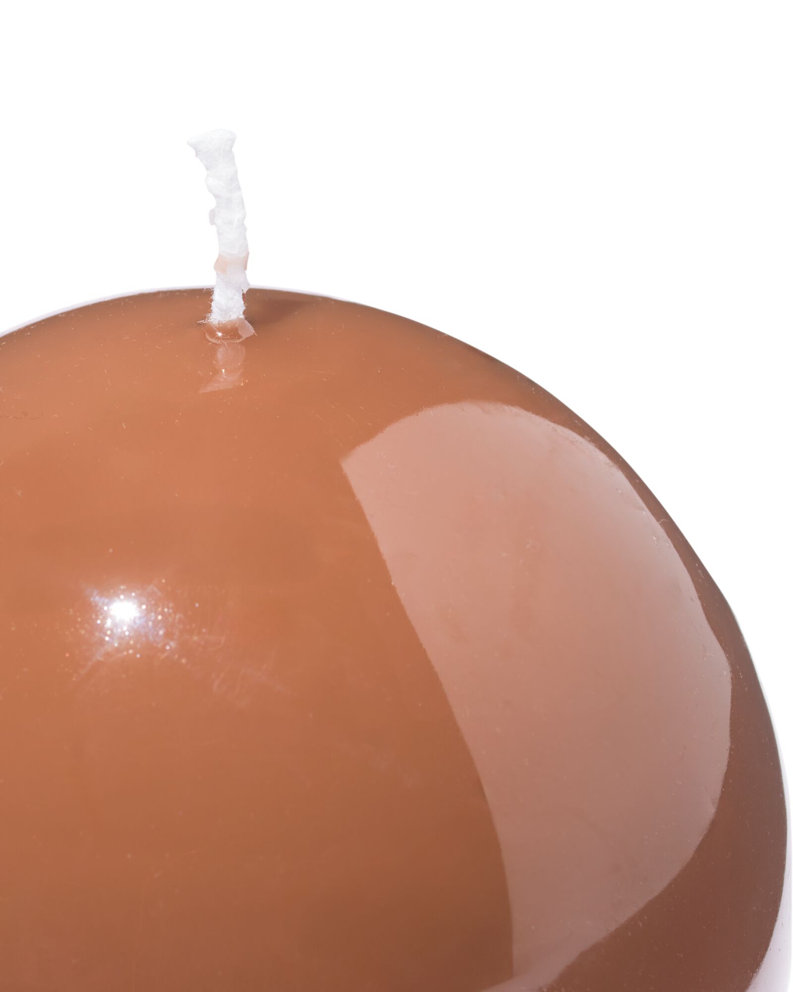 bougie sph&eacute;rique ⌀10cm lisse marron - 13504223 - HEMA