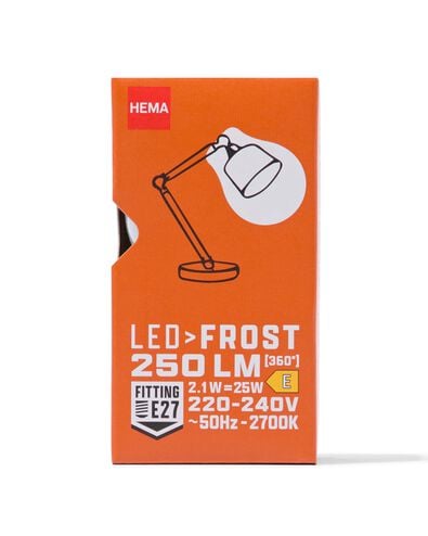 LED-Lampe, satiniertes Glas, E27, 2.5 W, 250 lm, Kugellampe - 20070044 - HEMA