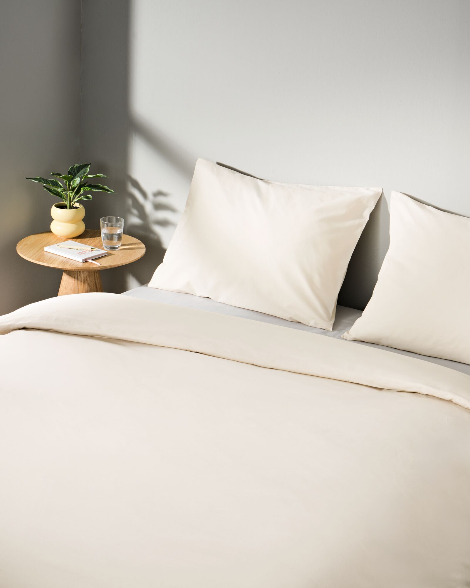 housse de couette 240x200/220 cm coton doux beige - 5750081 - HEMA