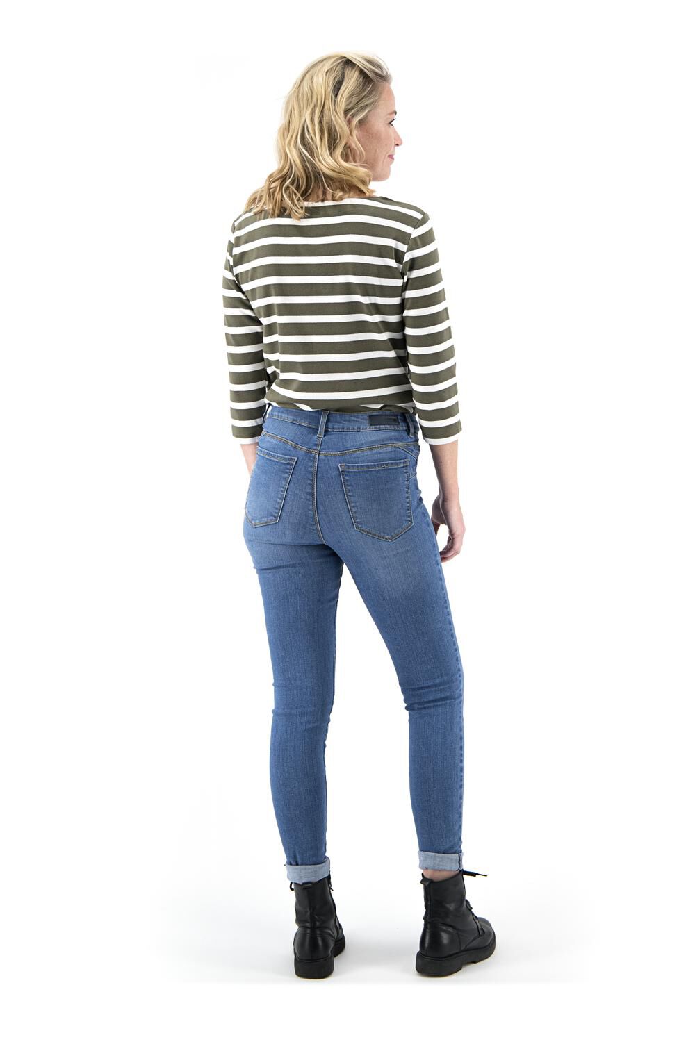 women's jeans - shaping skinny fit mid blue - HEMA