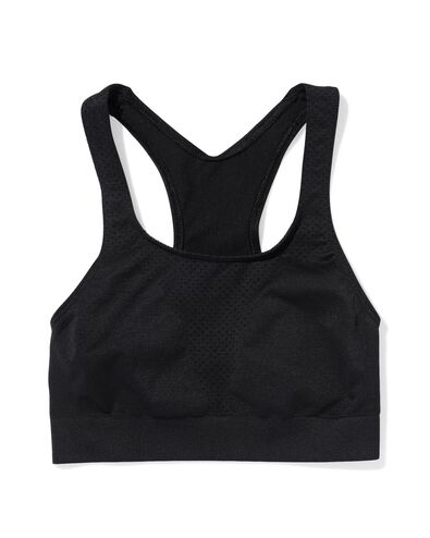 kindersporttop naadloos zwart zwart - 30660119BLACK - HEMA