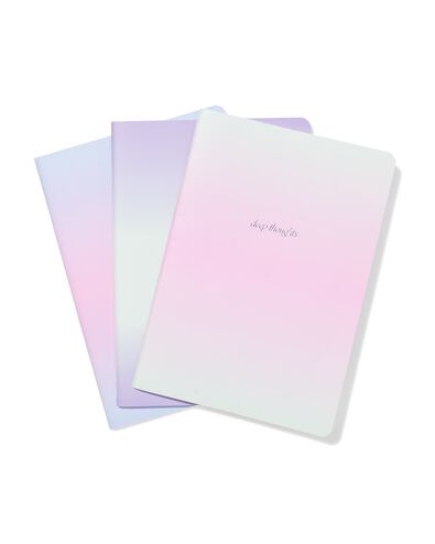 cahier 21x14,8 cm lign&eacute; ombr&eacute; &ndash; 3 pi&egrave;ces - 14102214 - HEMA