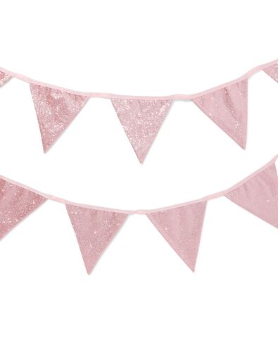 Girlande 3 m, Stoff, Glitzer, Rosa - 14250381 - HEMA