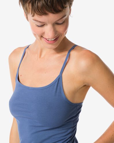 d&eacute;bardeur femme coton bretelles spaghetti bleu bleu - 19621539BLUE - HEMA