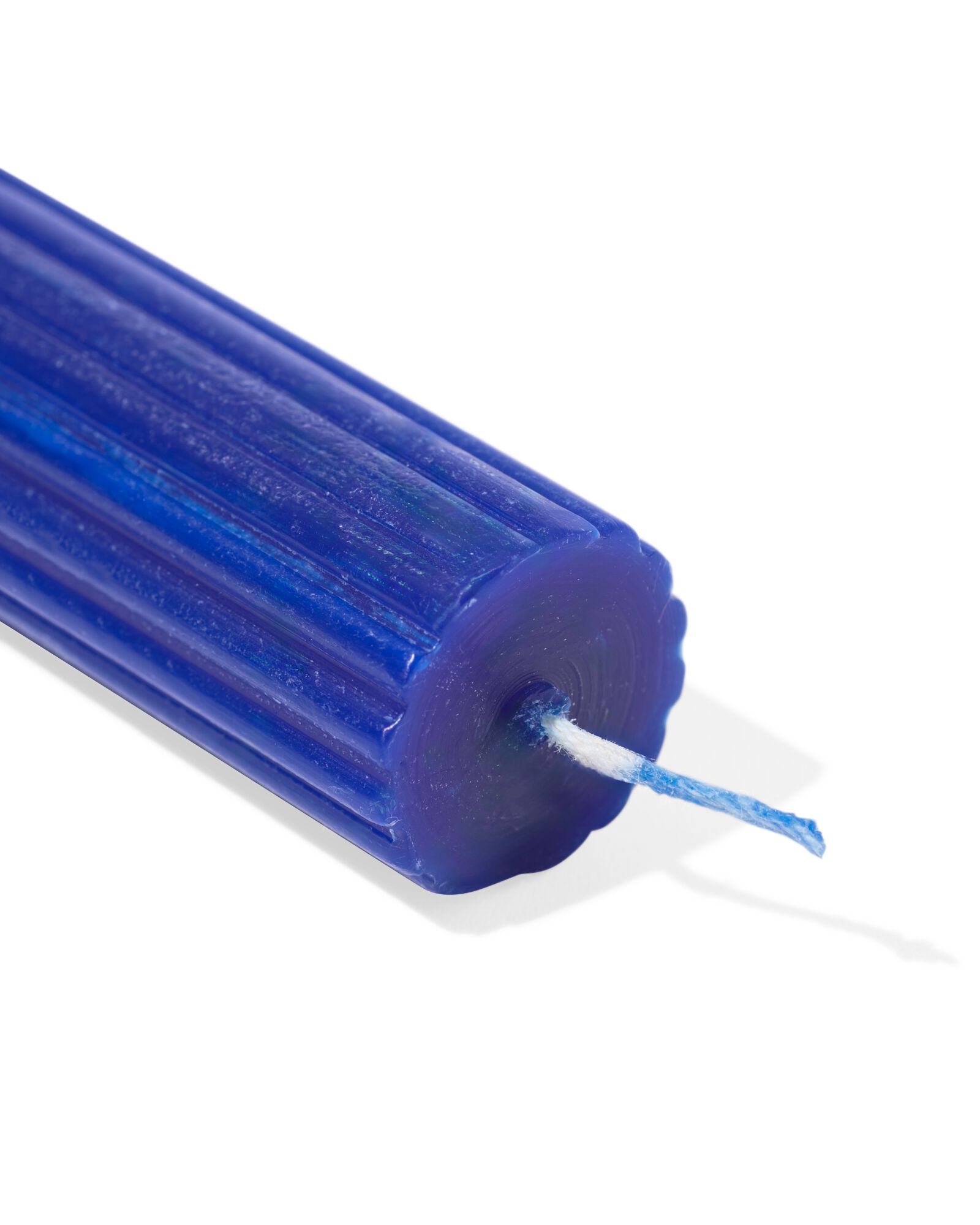 Haushaltskerze &Oslash; 2,2 x 24 cm, Relief, Blau - 13504023 - HEMA