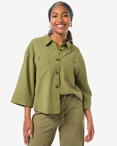 Damenbluse Dora, kastige Passform olivgr&uuml;n olivgr&uuml;n - 36205940OLIVE - HEMA