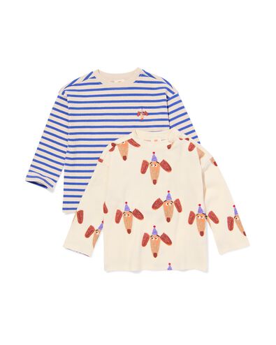 Baby-T-Shirts, gerippt, Hunde &ndash; 2 St&uuml;ck blau - 33165770BLUE - HEMA