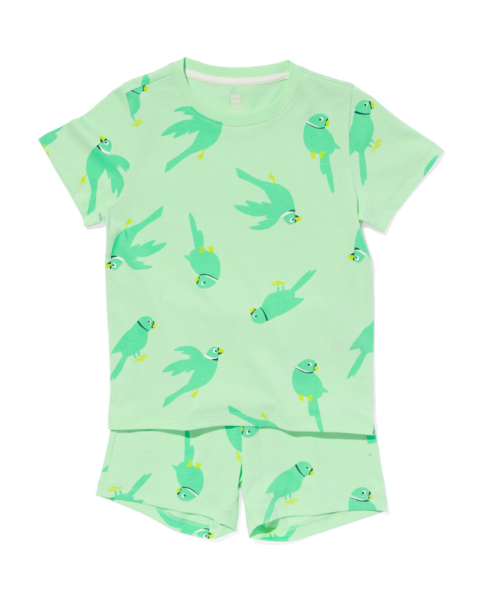 hema pyjacourt enfant coton stretch oiseaux vert (vert)