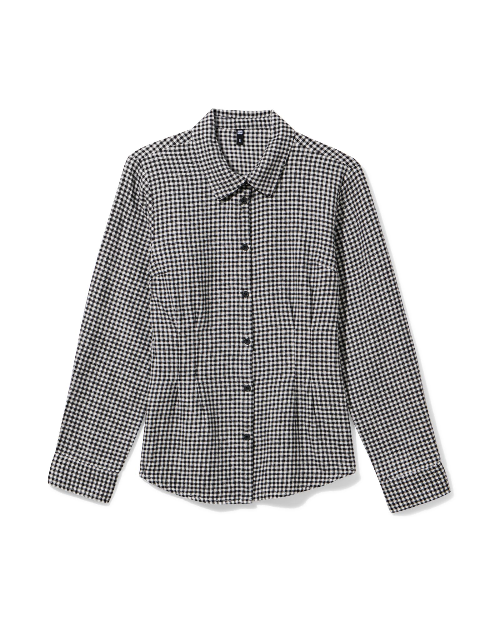 dames overshirt Donna flanel ruiten zwart/wit zwart/wit - 36205170BLACKWHITE - HEMA