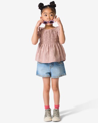 short enfant brod&eacute; bleu bleu - 30844114BLUE - HEMA