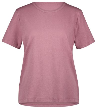 Damen-T-Shirt Annie, Leinen/Baumwolle lila - 1000027858 - HEMA