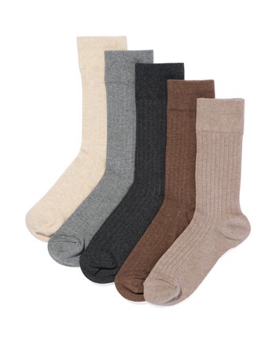 chaussettes homme m&eacute;lange - 5 paires beige beige - 4100115BEIGE - HEMA