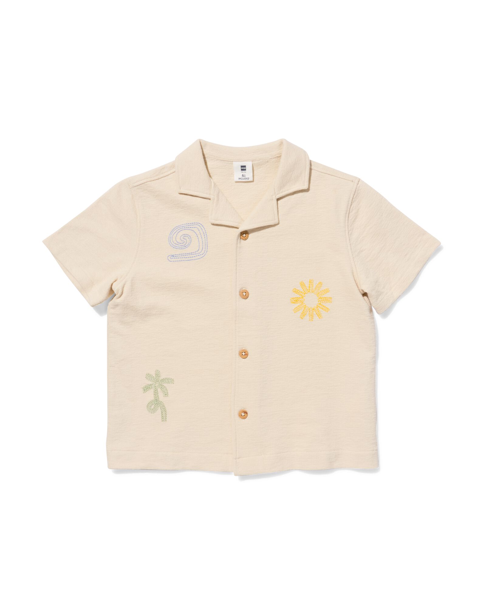 kinderoverhemd crepe ecru ecru - 30720533ECRU - HEMA