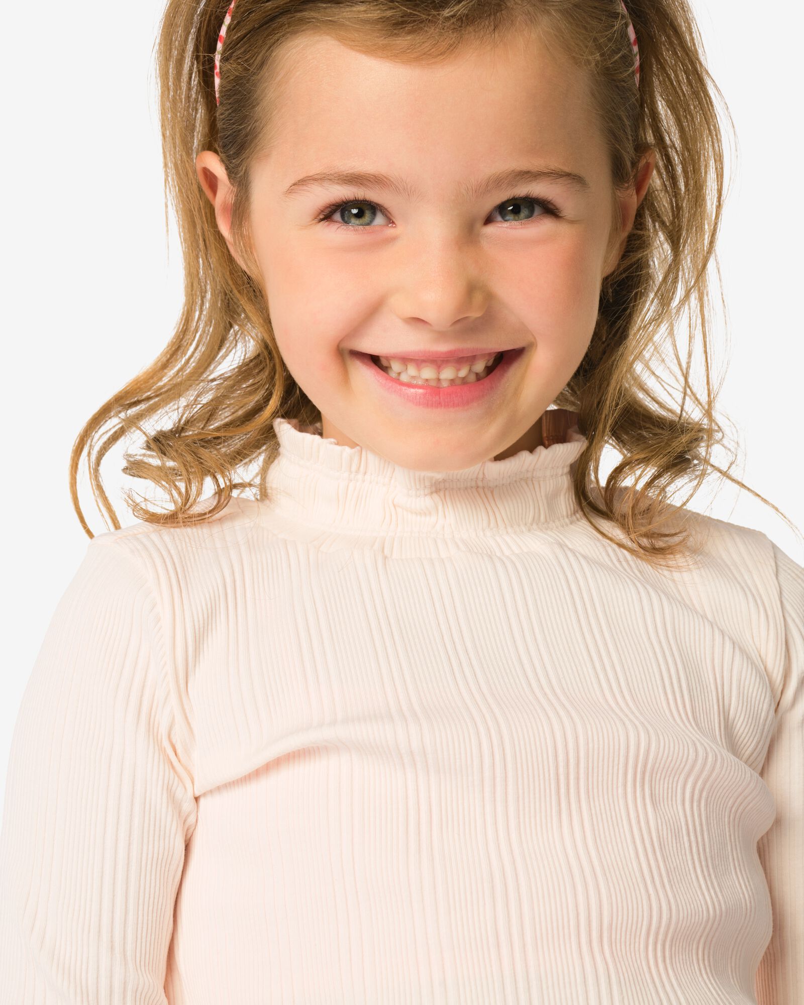 kinder T-shirt rib  ecru ecru - 30828321ECRU - HEMA