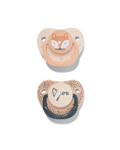 sucettes avec c&ocirc;t&eacute; plat renard 12m+ - 33508250 - HEMA