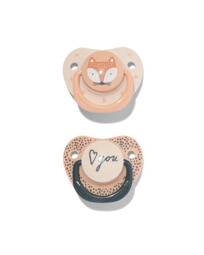 sucettes avec c&ocirc;t&eacute; plat renard 12m+ - 33508250 - HEMA