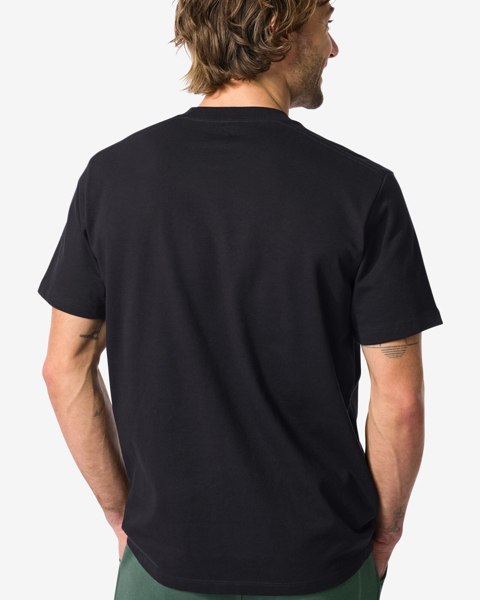 Herren-T-Shirt Relaxed Fit  schwarz schwarz - 2129970BLACK - HEMA