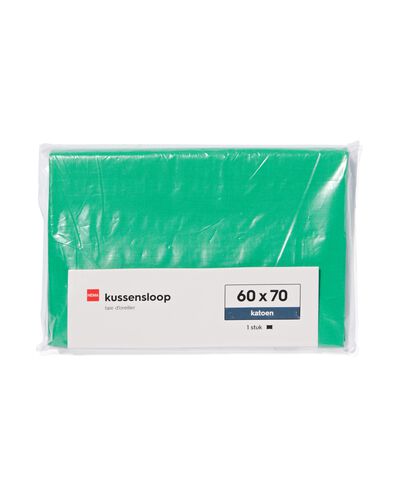 taie d'oreiller 60x70cm coton doux vert - 5130022 - HEMA