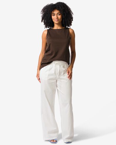 pantalon femme Lila coupe large blanc blanc - 36209160WHITE - HEMA