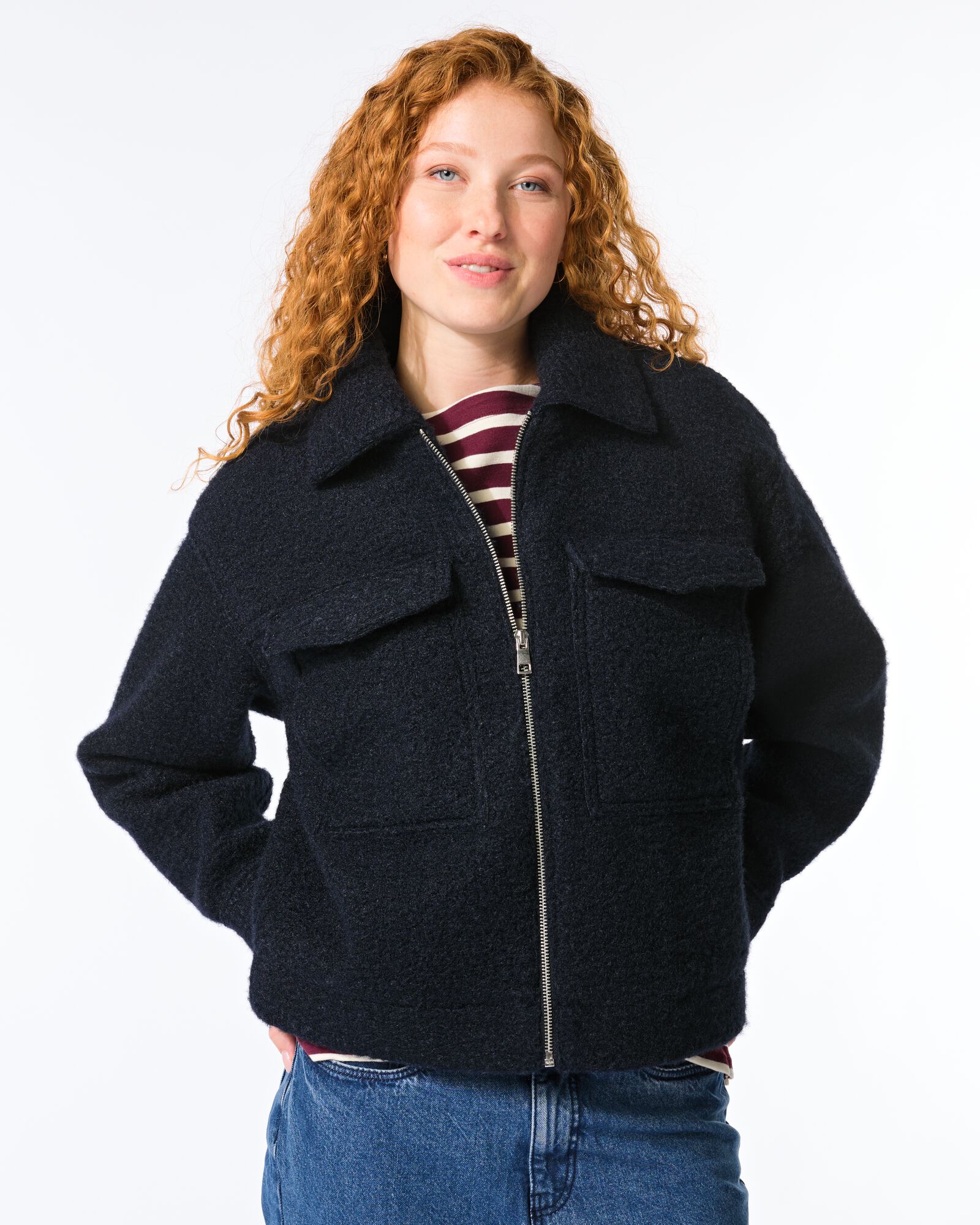 damesjas Jazzy  donkerblauw donkerblauw - 36203630DARKBLUE - HEMA