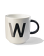mug en faïence blanc/noir 350 ml - W - 61120118 - HEMA