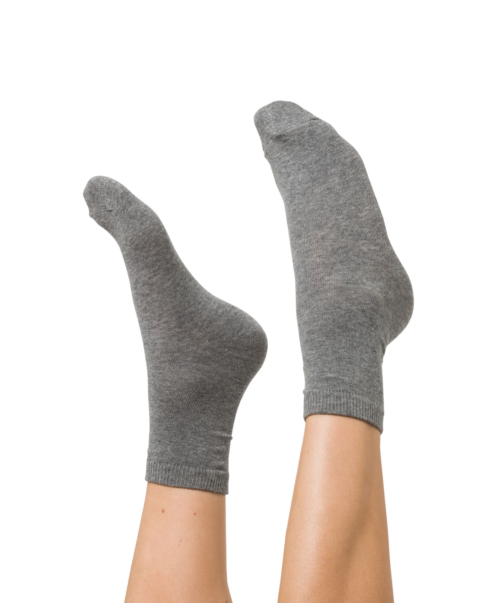 2 paires de chaussettes femme avec coton Takkie gris chiné - HEMA